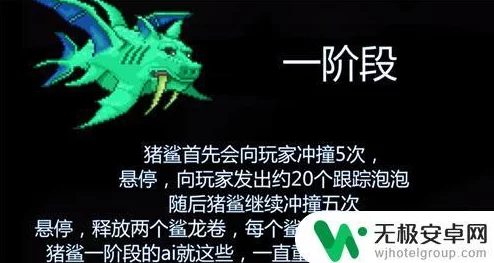 泰拉瑞亚猪鲨公爵全解析：三种形态属性资料图大公开，战斗攻略必备！